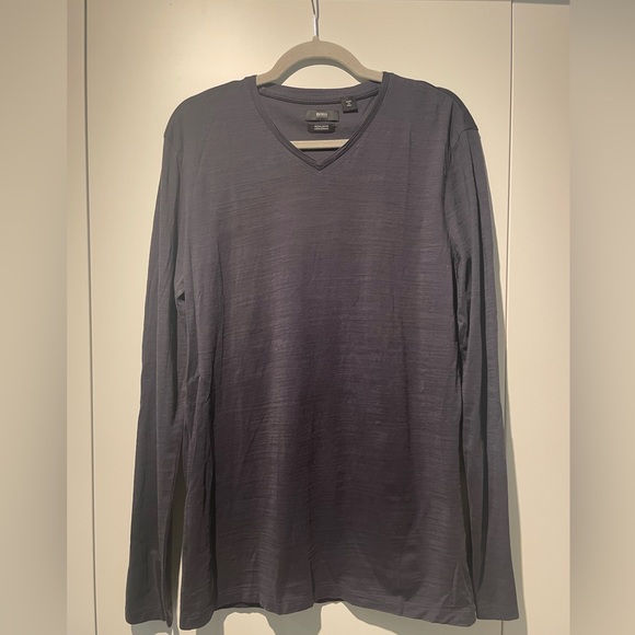 Hugo Boss Other - Hugo Boss Regular Fit, Black, V-Neck, Long Sleeve Shirt